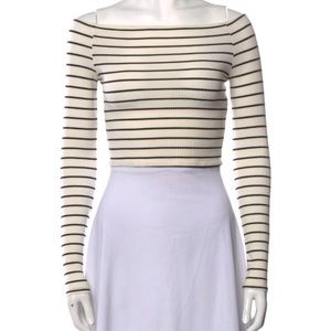 Reformation striped bateau crop top